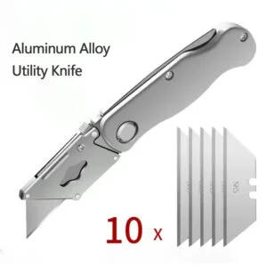 Folding Utility Knife, Lightweight Aluminum Body
