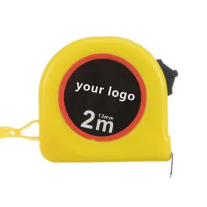 Mini Tape Measure 2M Metric Retractable Ruler Carbon Steel Measuring Tape 12.5mm Wide, Yellow ABS Plastic Shell