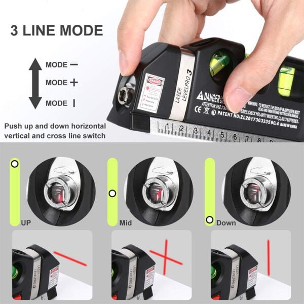Laser Level Tool, Multipurpose Laser Level Kit Standard Cross Line - Image 3