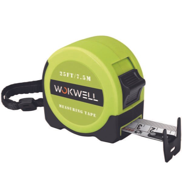 Tape Measure with Fractions, Multi-Catch Hook Heavy Duty Green Compact Case for Construction, Carpenter, Professionals